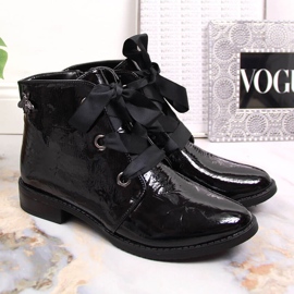 M. DASZYŃSKI Bottes isolées laquées noires pour femmes Daszyński SAN5A le noir 2