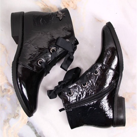 M. DASZYŃSKI Bottes isolées laquées noires pour femmes Daszyński SAN5A le noir 4