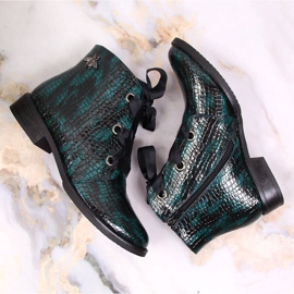 M. DASZYŃSKI Bottes laquées pour femmes isolées vert croco Daszyński SAN5B 4