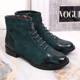 M. DASZYŃSKI Bottes pour femmes isolées vertes Daszyński SAN6 vertes avec fermeture éclair 2