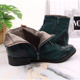 M. DASZYŃSKI Bottes pour femmes isolées vertes Daszyński SAN6 vertes avec fermeture éclair 3