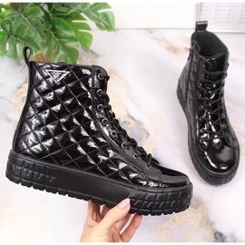 Bottes isolées matelassées en cuir noir pour femmes Filippo PAW369 2