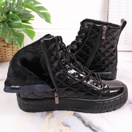 Bottes isolées matelassées en cuir noir pour femmes Filippo PAW369 4