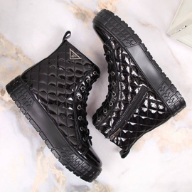 Bottes isolées matelassées en cuir noir pour femmes Filippo PAW369 5