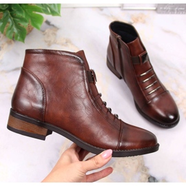 Bottines marron à talon plat Sabatina SAB118 brun 1 Bottines marron à talon plat Sabatina SAB118 brun 1