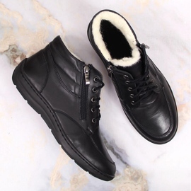 Łukbut Bottes en cuir noir isolées confortables pour femmes Lukbut LUK724A le noir 2