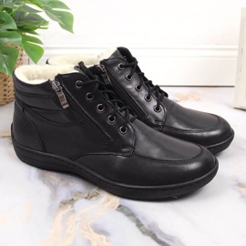 Łukbut Bottes en cuir noir isolées confortables pour femmes Lukbut LUK724A le noir 3