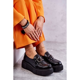 PL5 Chaussures en cuir à la mode sur la plateforme Black Marsol le noir 7