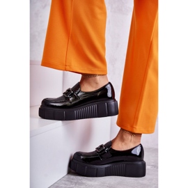 PL5 Chaussures en cuir à la mode sur la plateforme Black Marsol le noir 5