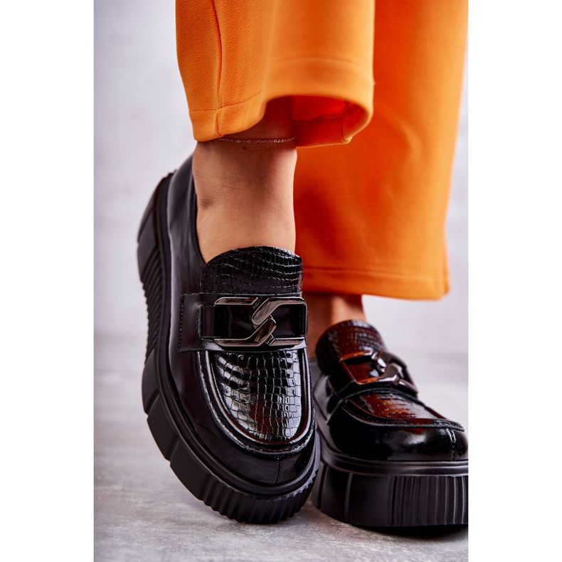 PL5 Chaussures en cuir à la mode sur la plateforme Black Marsol noir 2