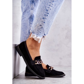 FB2 Mocassins en daim avec chaîne pour femmes Noir Nollies le noir 6