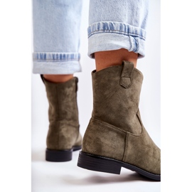 S.Barski Bottes Talons Plats en Daim pour Femme Vert Fiorenz kaki 3