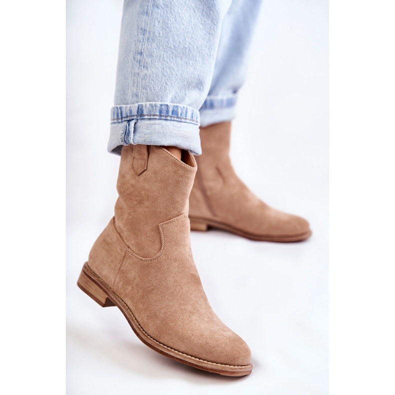 S.Barski Bottes à Talons Plats en Daim pour Femme Beige Fiorenz 1 S.Barski Bottes à Talons Plats en Daim pour Femme Beige Fiorenz 1