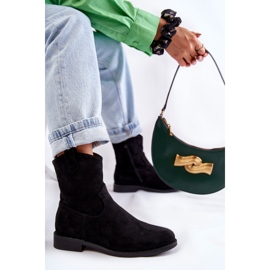 S.Barski Bottes à talon plat en daim pour femmes Noir Fiorenz le noir 4