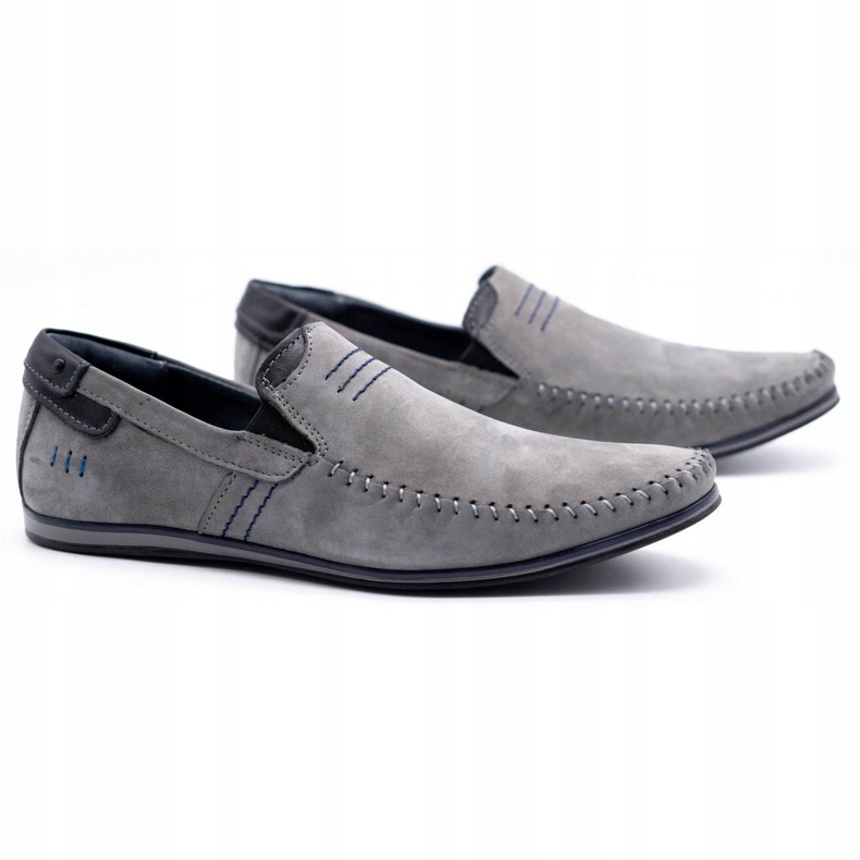 KOMODO Mocassins cuir homme 876 gris 2