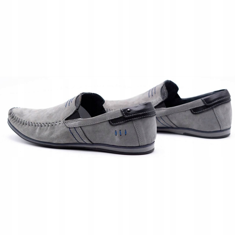 KOMODO Mocassins cuir homme 876 gris 4