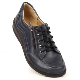 Helios Chaussures en cuir confortables bleu marine 1