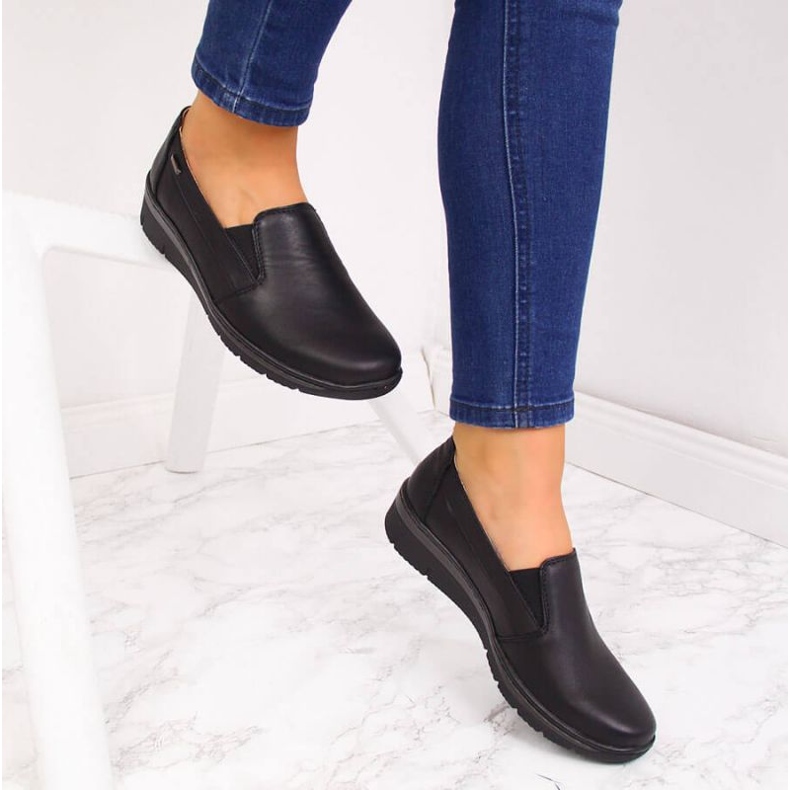 Helios Cuir, chaussures à enfiler noir 2