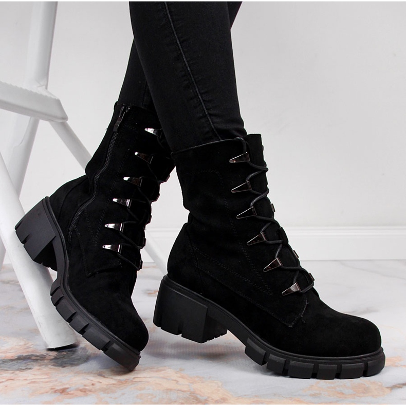 Jezzi Bottes isolées noires pour femmes 1