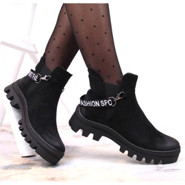 Bottines Chelsea en daim pour femme sur plateforme Potocki noire le noir 4