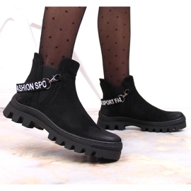 Bottines Chelsea en daim pour femme sur plateforme Potocki noire le noir 5