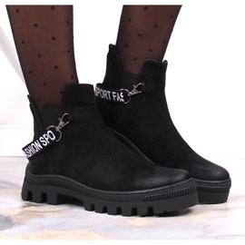 Bottines Chelsea en daim pour femme sur plateforme Potocki noire le noir 6
