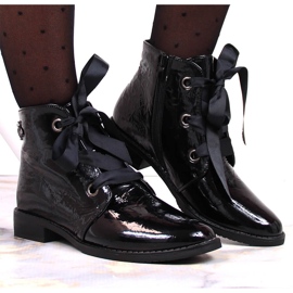M. DASZYŃSKI Bottes isolées laquées noires pour femmes Daszyński SAN5A le noir 6