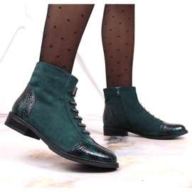 M. DASZYŃSKI Bottes pour femmes isolées vertes Daszyński SAN6 vertes avec fermeture éclair 7