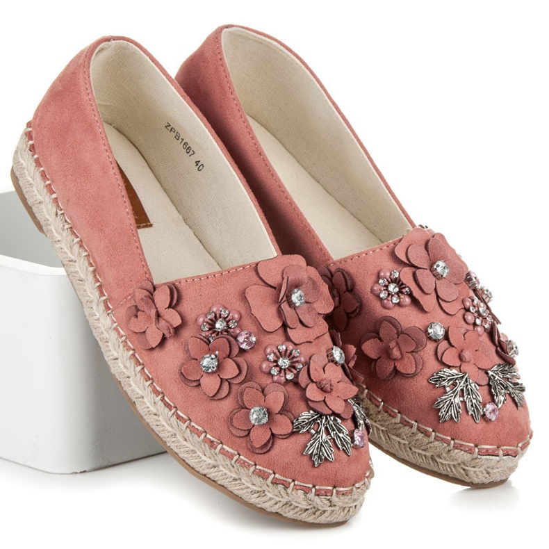 Marquiz Chaussures basses à enfiler avec décorations rose 1 Marquiz Chaussures basses à enfiler avec décorations rose 1