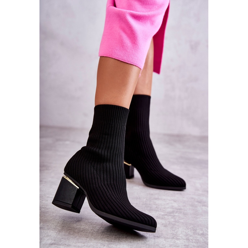 PS1 Bottes Femme Avec Chaussette Élastique Noir Carmon le noir 2