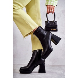 Bottines à gros talons pour femmes avec fermeture éclair Noir Carrera le noir 4