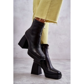 Bottines à gros talons pour femmes avec fermeture éclair Noir Carrera le noir 8