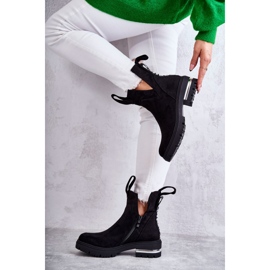 PS1 Bottines en daim noires Elvera avec découpes le noir 4