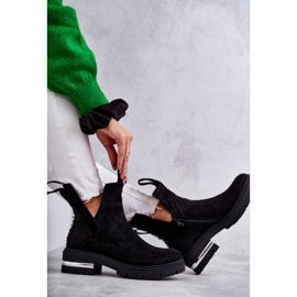 PS1 Bottines en daim noires Elvera avec découpes le noir 5