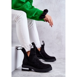 PS1 Bottines en daim noires Elvera avec découpes le noir 8