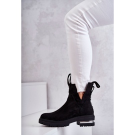 PS1 Bottines en daim noires Elvera avec découpes le noir 9