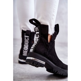 PS1 Bottines en daim noires Elvera avec découpes le noir 2