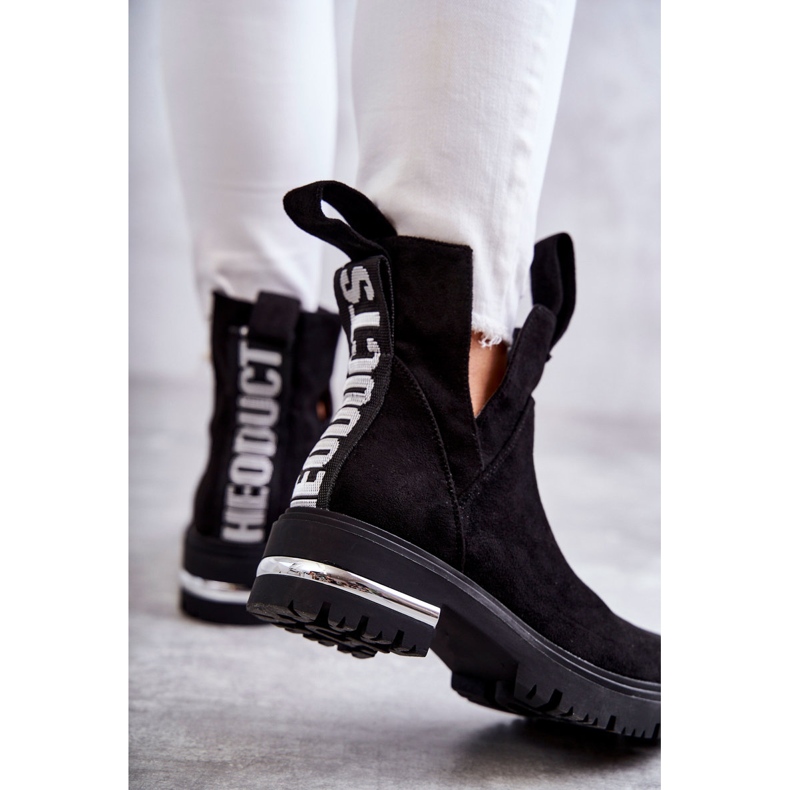 PS1 Bottines en daim noires Elvera avec découpes 2