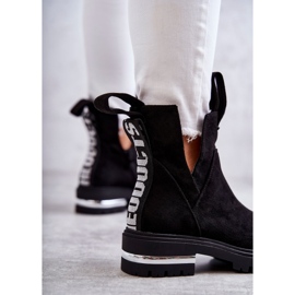 PS1 Bottines en daim noires Elvera avec découpes le noir 3