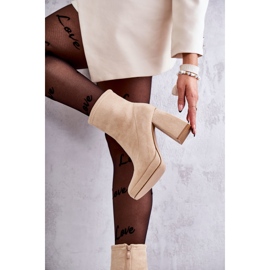 Bottines en Daim pour Femme à Talons Hauts Beige clair Ramira 5