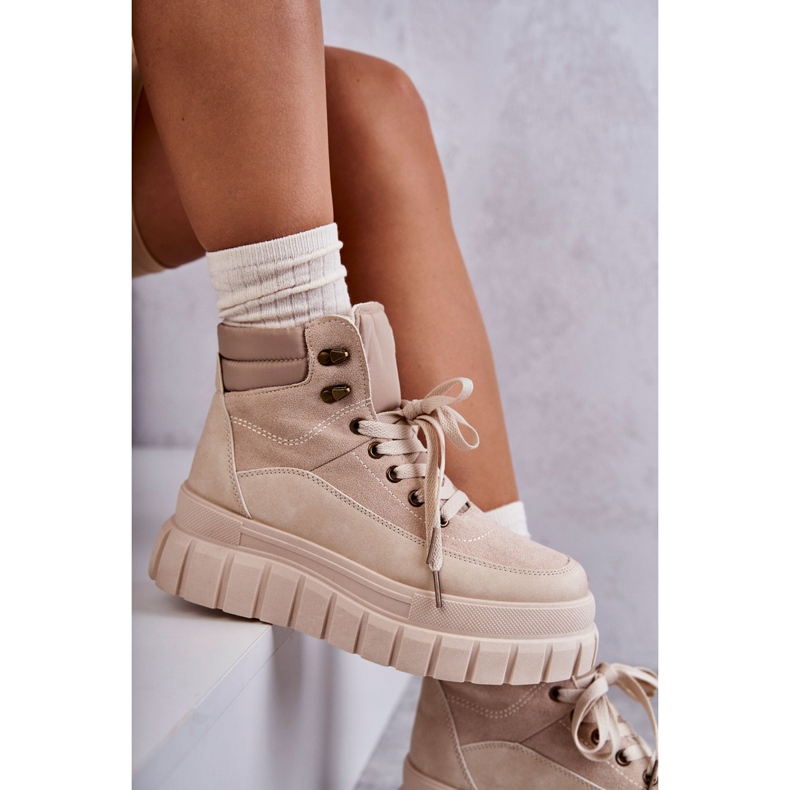 FG2 Bottes confortables sur la plate-forme beige Sanchio 2