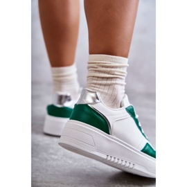 Chaussures de sport basses pour femmes sur la plate-forme blanches et vertes Kyllie 2