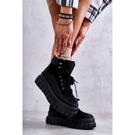 FG2 Bottes confortables sur la plate-forme noire Sanchio le noir 2