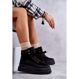 FG2 Bottes confortables sur la plate-forme noire Sanchio le noir 5
