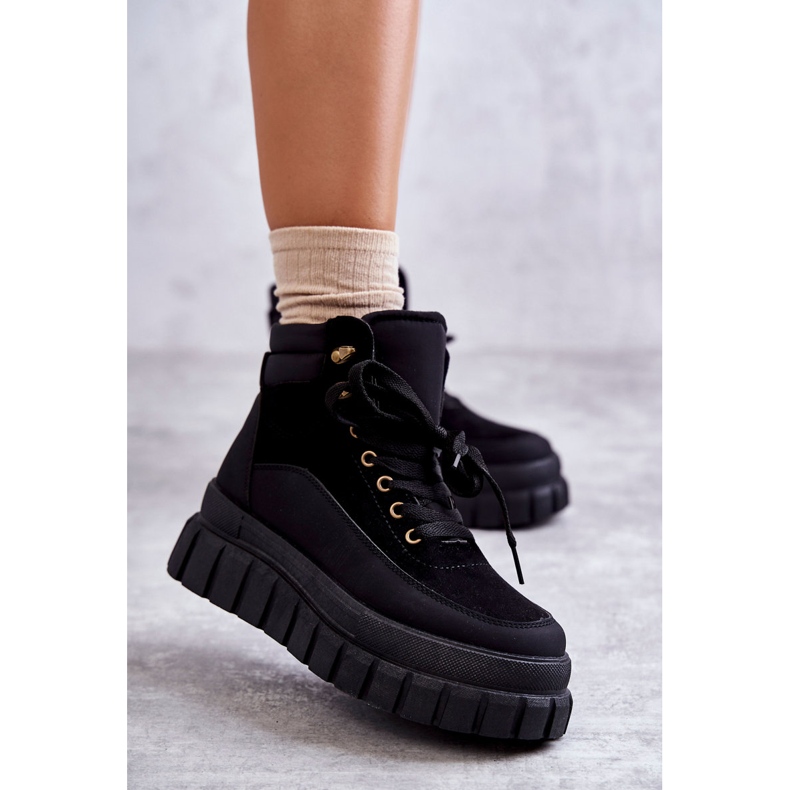 FG2 Bottes confortables sur la plate-forme noire Sanchio le noir 1