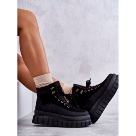 FG2 Bottes confortables sur la plate-forme noire Sanchio le noir 8