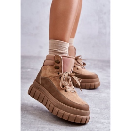 Bottes confortables sur la plate-forme Sanchio beige foncé 1