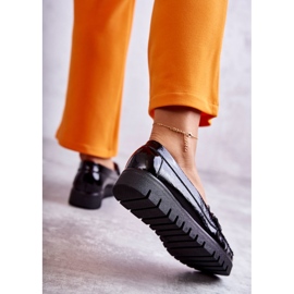 PL5 Mocassins en cuir pour femmes sur la plate-forme Venesia noire le noir 2