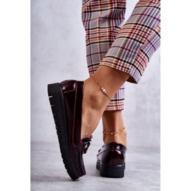 PL5 Mocassins en cuir pour femmes sur la plate-forme Venesia Bordeaux rouge multicolore 2