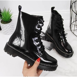 Bottines chaudes laquées Vinceza W JAN55A noir 1